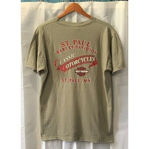 Harley Davidson St. Paul Men's Size L Classic Motorcycles Short Sleeve Shirt